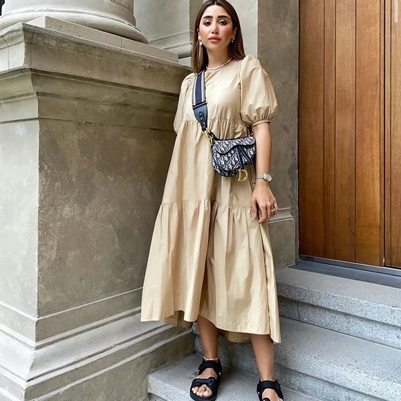 Zara | Dresses | Zara Asymmetric Poplin 